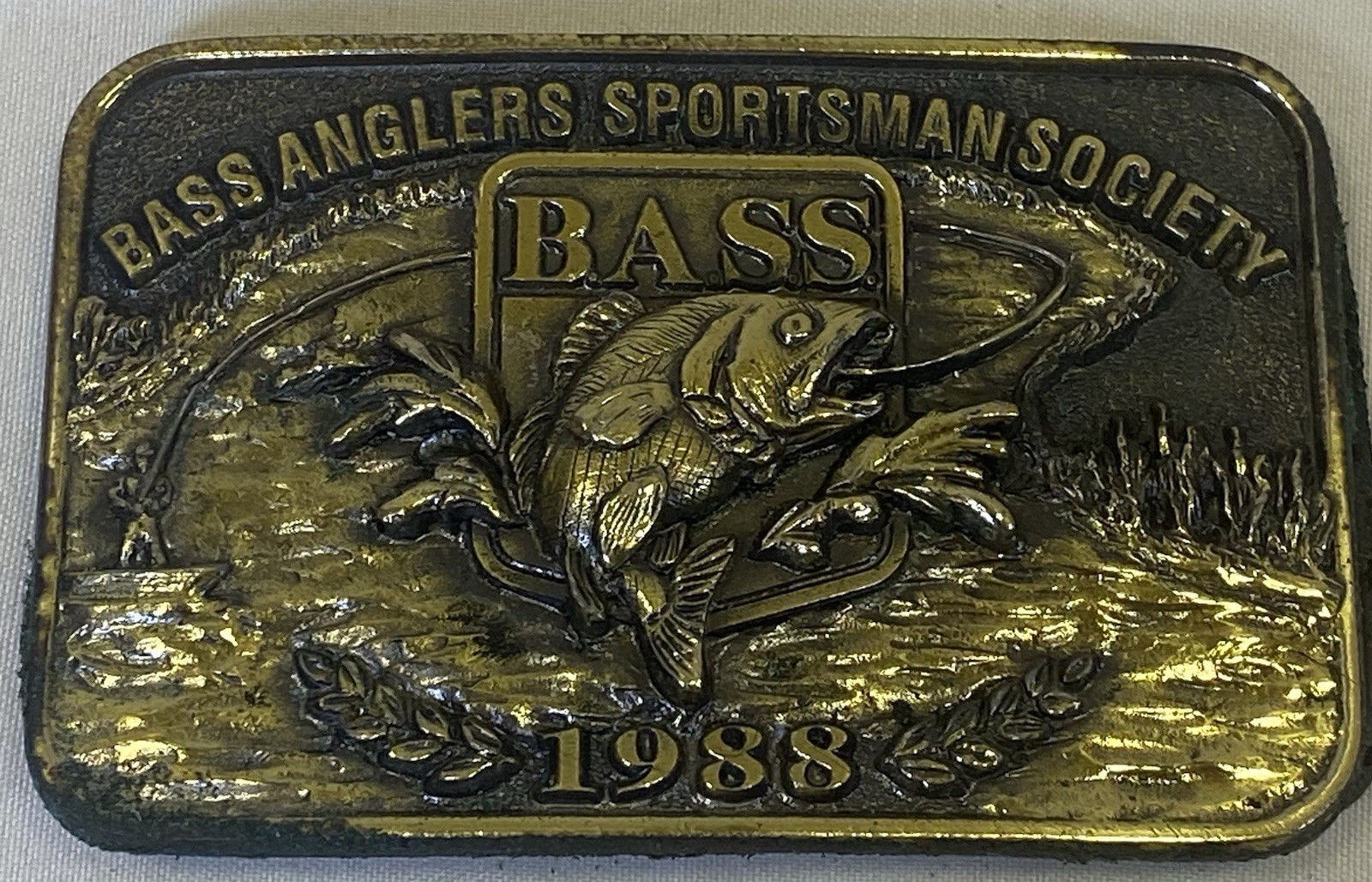 Bass Anglers Sportsman Society Great American 1988 Belt Buckle Co Fishing