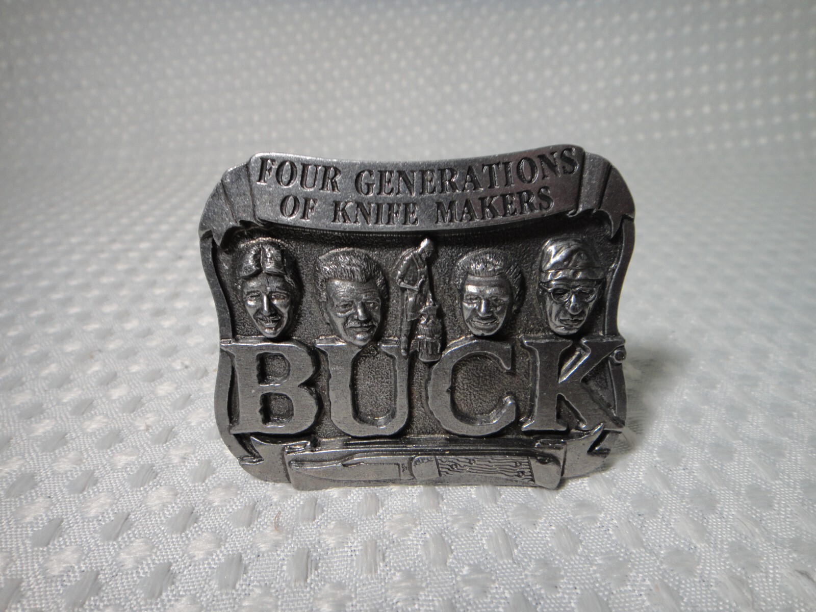 Buck Knives Pewter Belt Buckle Four Generations Smoky Mountain Knife Works