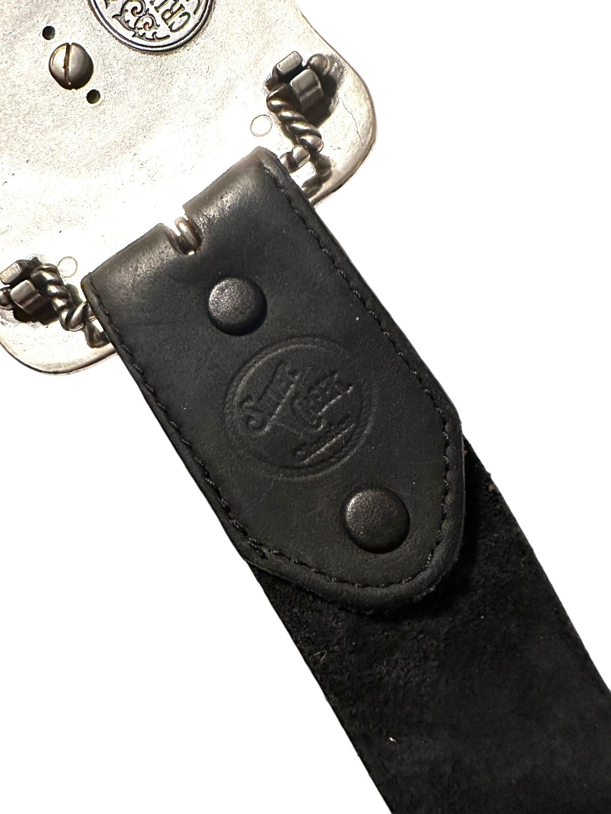 Crumrine Western Rectangle HORSE Belt Buckle+SILVER CREEK Leather Belt 40” BLACK