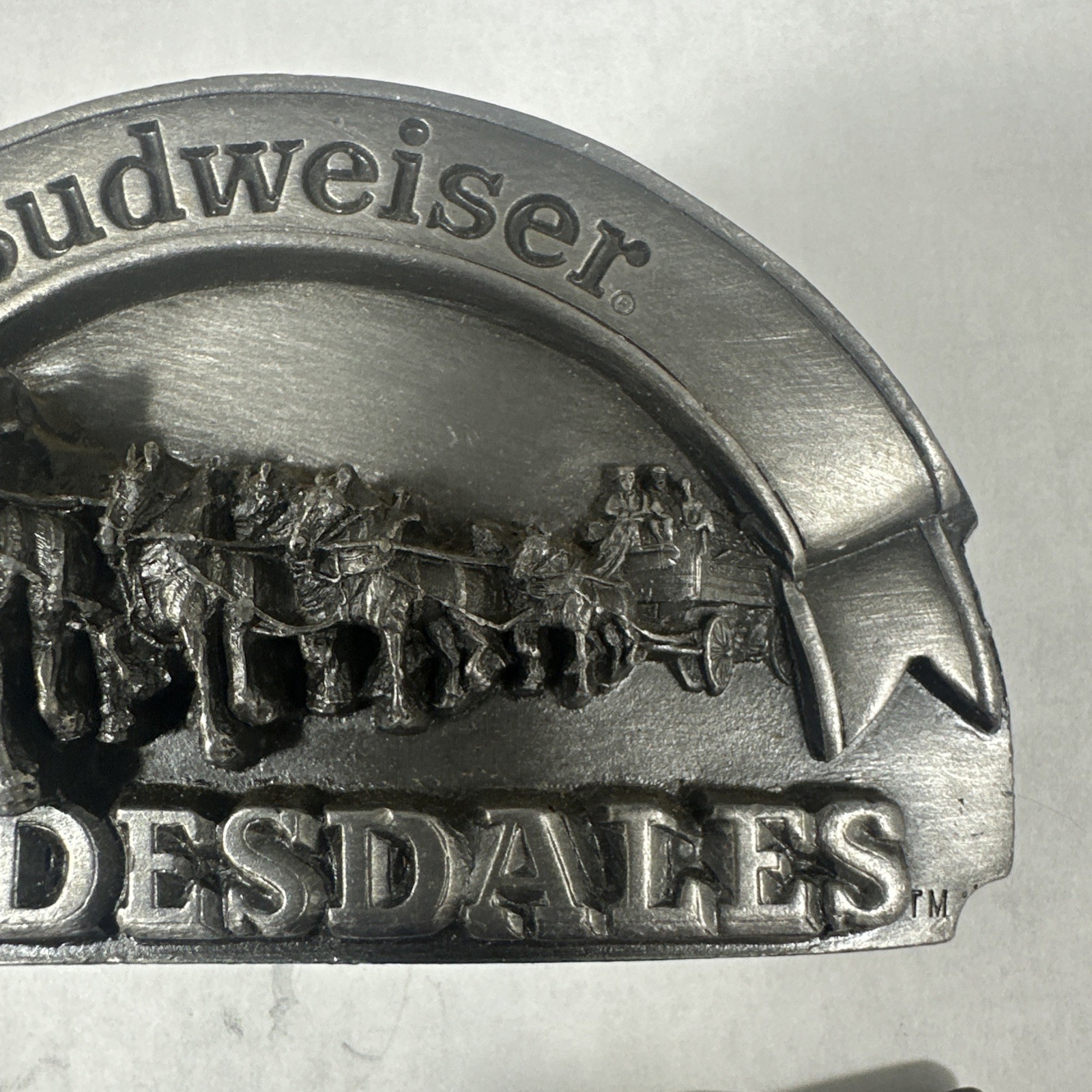 2 Belt buckles Budweiser Clydesdales USA Bergamot Great American 1989