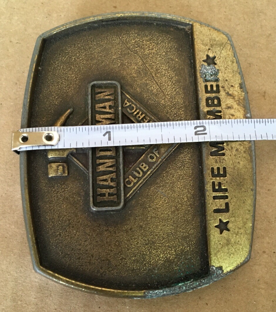 Handyman Club Of America Hunting Club Life Member Belt Buckle Lot of 2