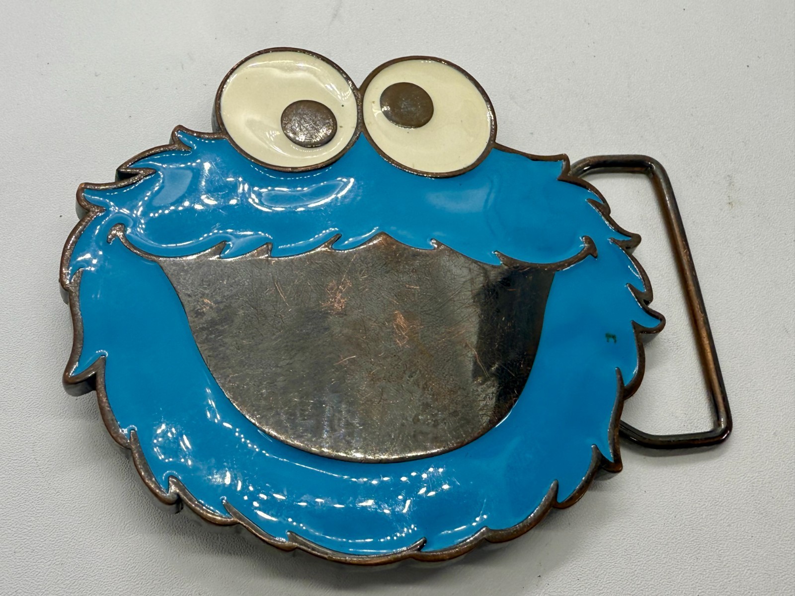 Sesame Street 2009 Cookie Monster Blue Muppet Character Belt Buckle