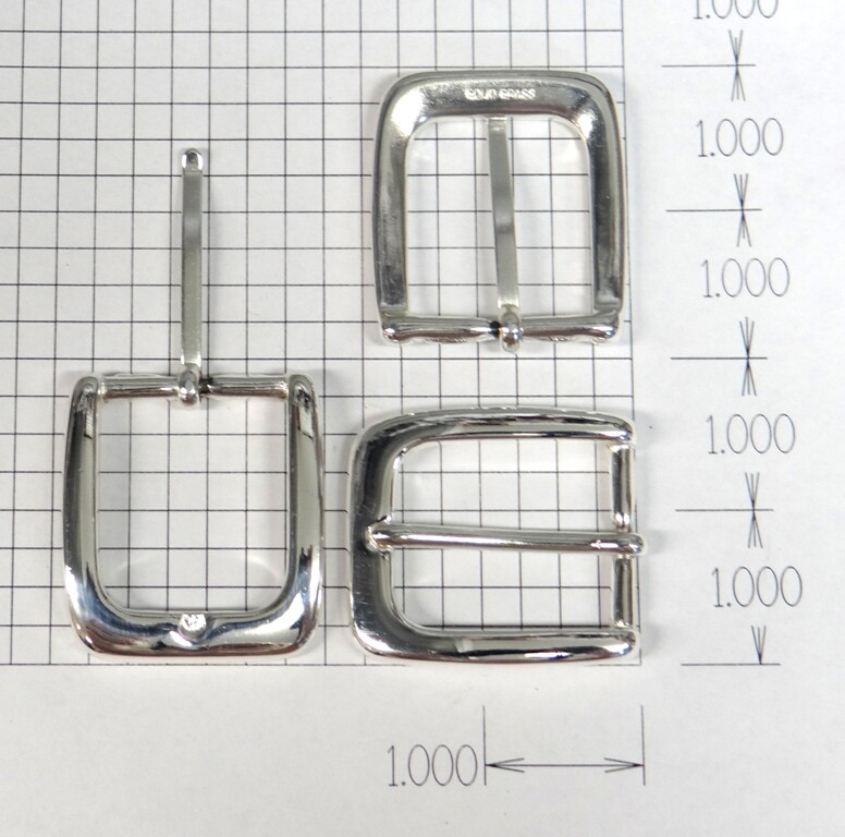 Solid Brass Silver Colored Belt Buckle – Square – New – Fits 1.2&Prime; wide belt