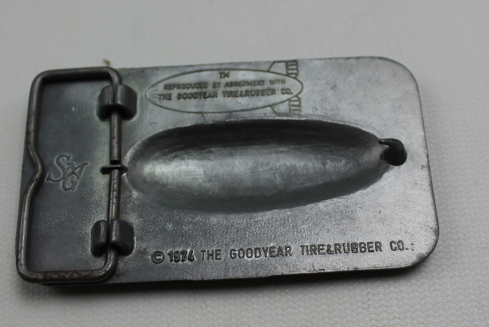 Aluminum Goodyear Blimp 1974 Belt Buckle