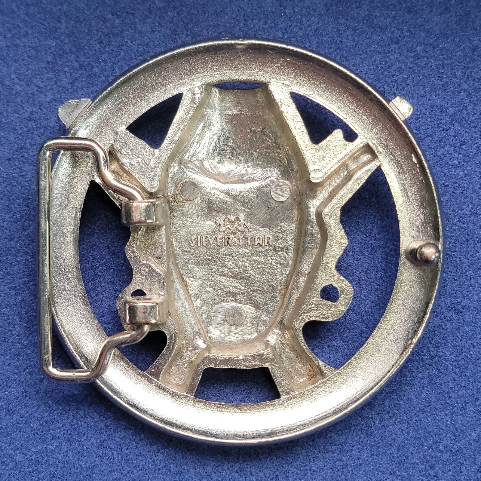 Western Cowboy Skull Head & Revolvers Metal Belt Buckle x Silver Star