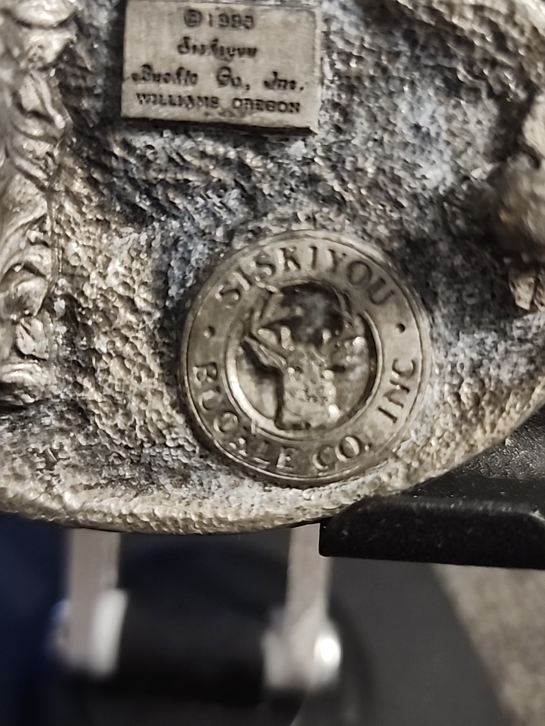 SISKIYOU Buckle Co USA 1983 A-15 Pewter Belt Buckle Mountain Eagle