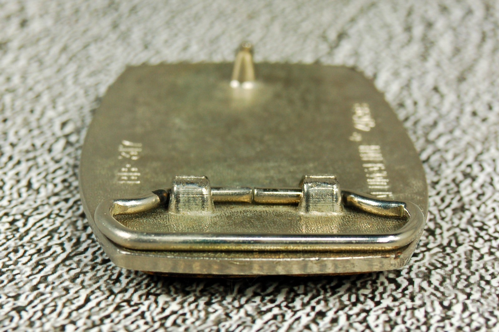 Bass Fishing vintage belt buckle western leather on metal Alumaline