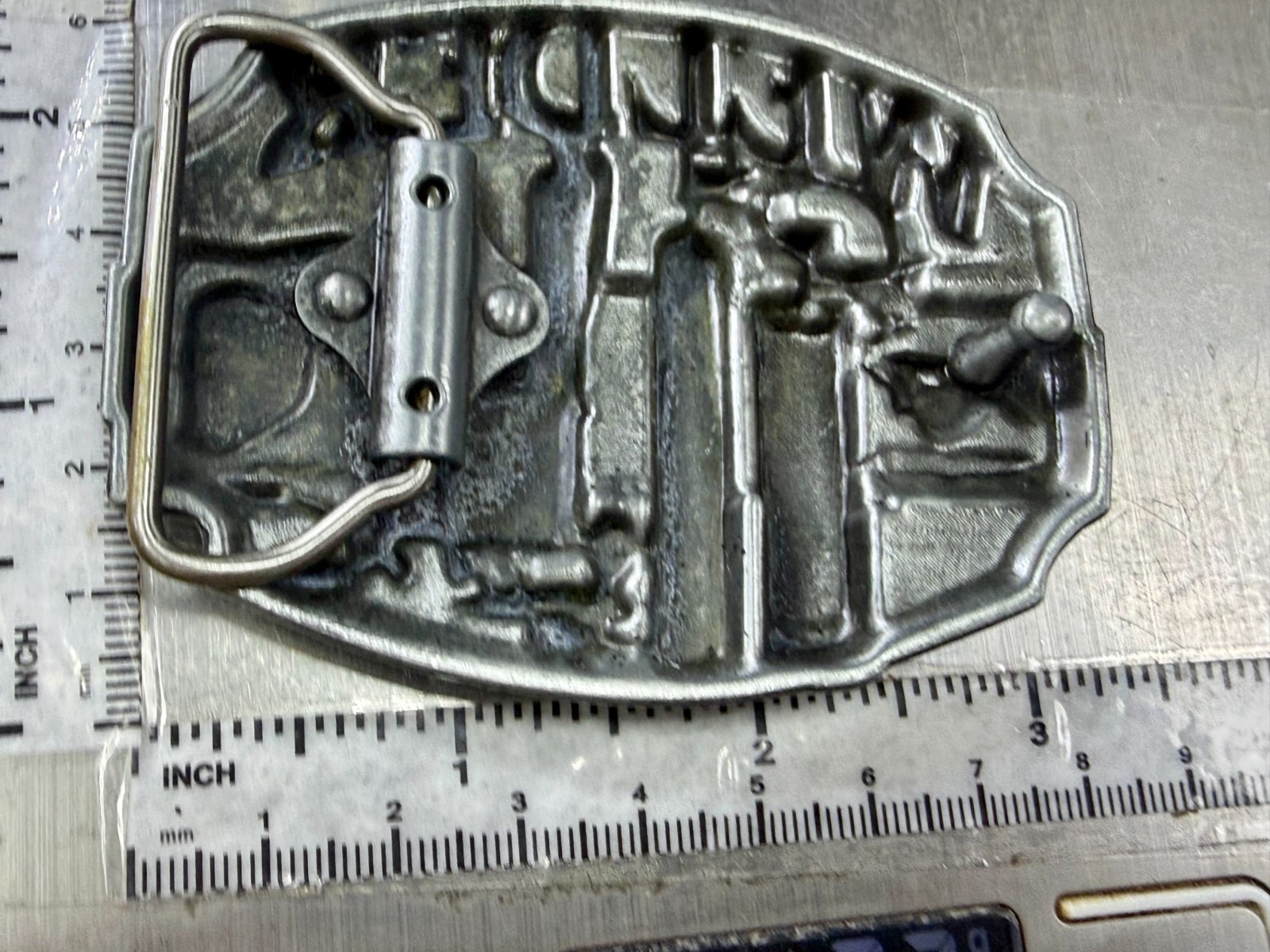 Welder Welding Soldering Tradesman Profession Silver Color NOS Belt Buckle