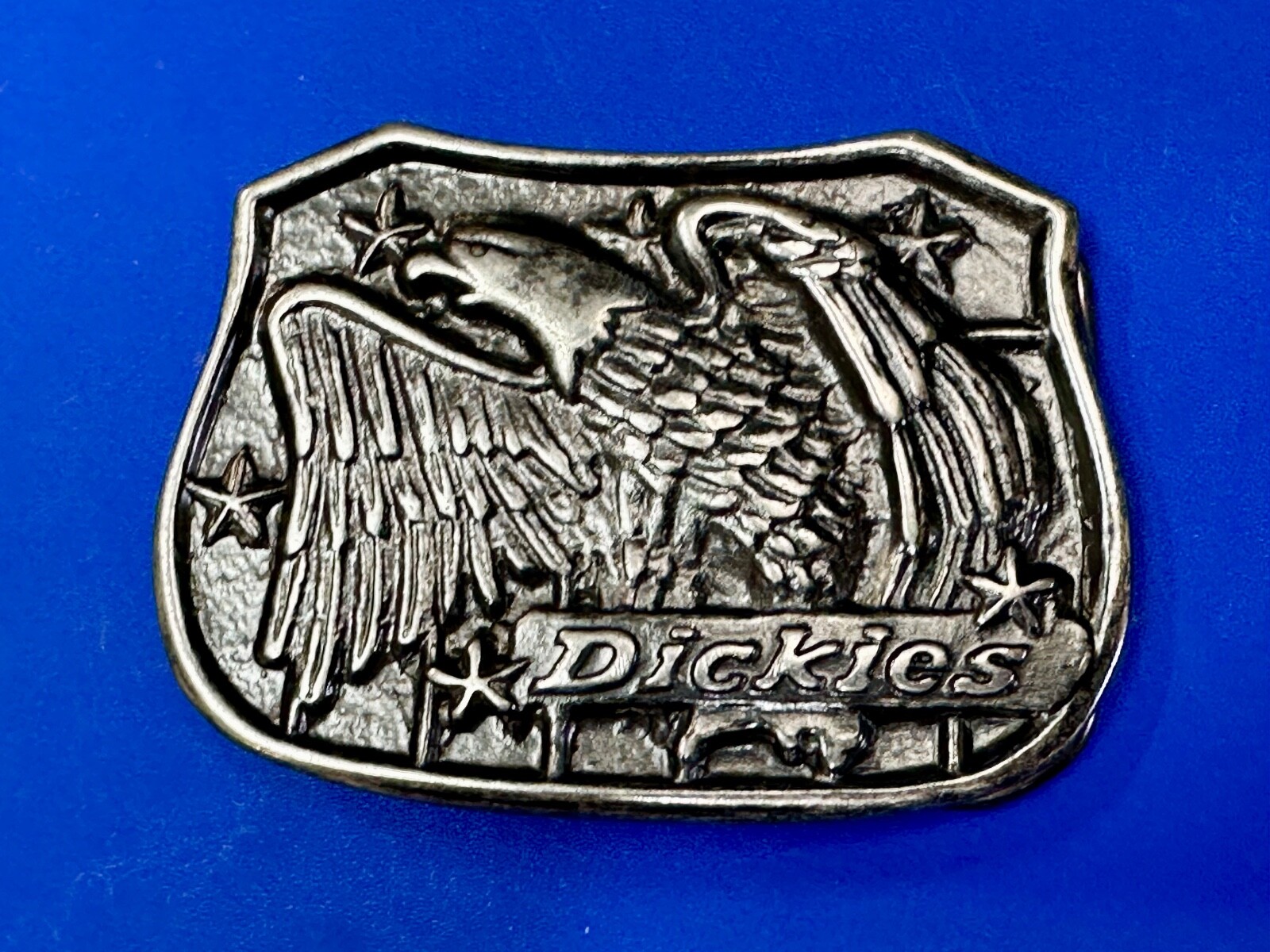 Dickies Screaming American Eagle and Stars USA Silver Tone Belt Buckle