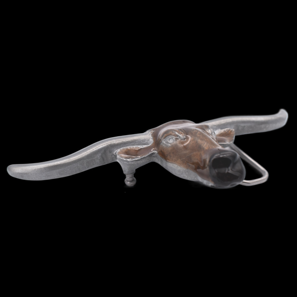 Longhorn Bull 3D Belt Buckle