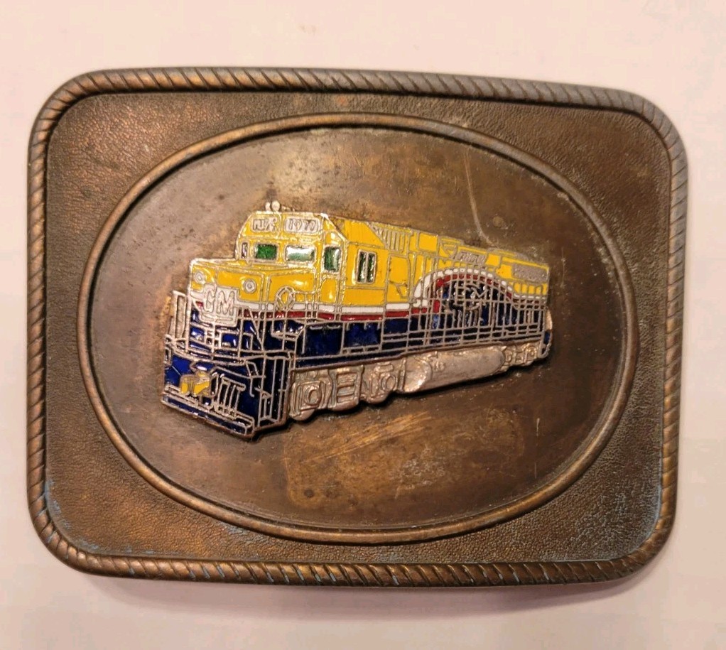 Vintage Locomotive Railroad Belt Buckle – GM 1977