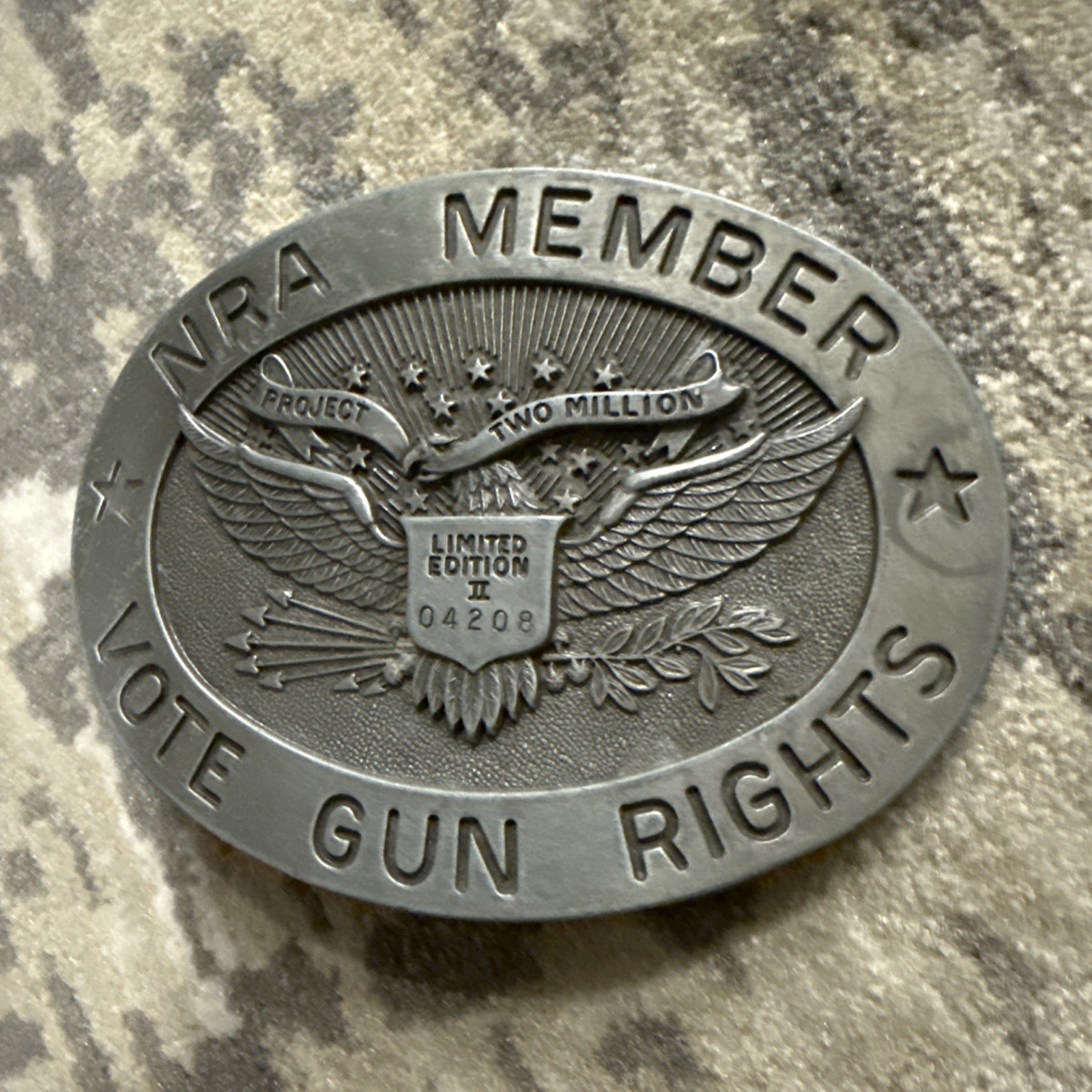 NRA Member Vote Gun Rights Belt Buckle Limited Edition No.04208