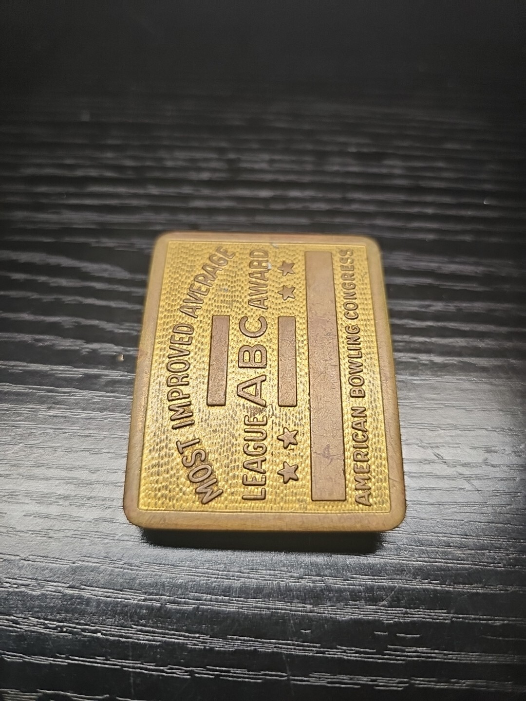 American Bowling Congress Belt Buckle Most Improved Average Award Vintage