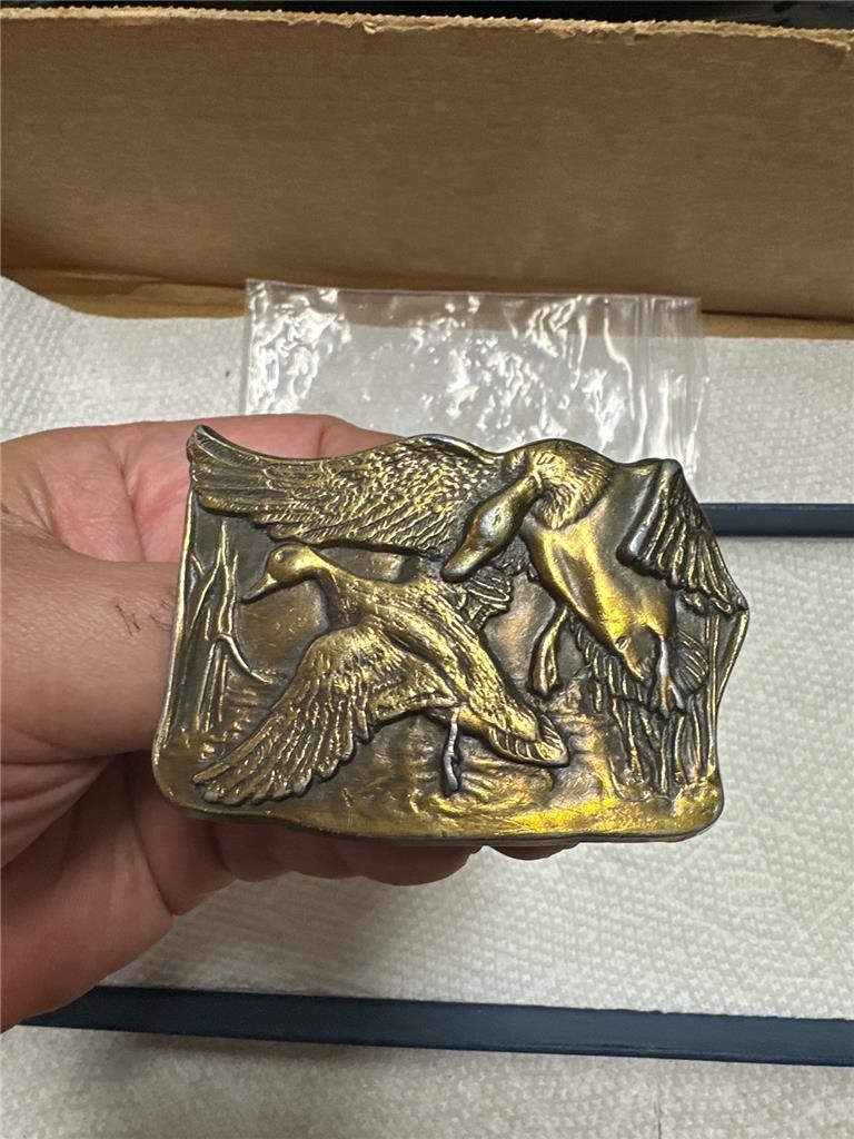 Vintage Brass Duck Belt Buckle