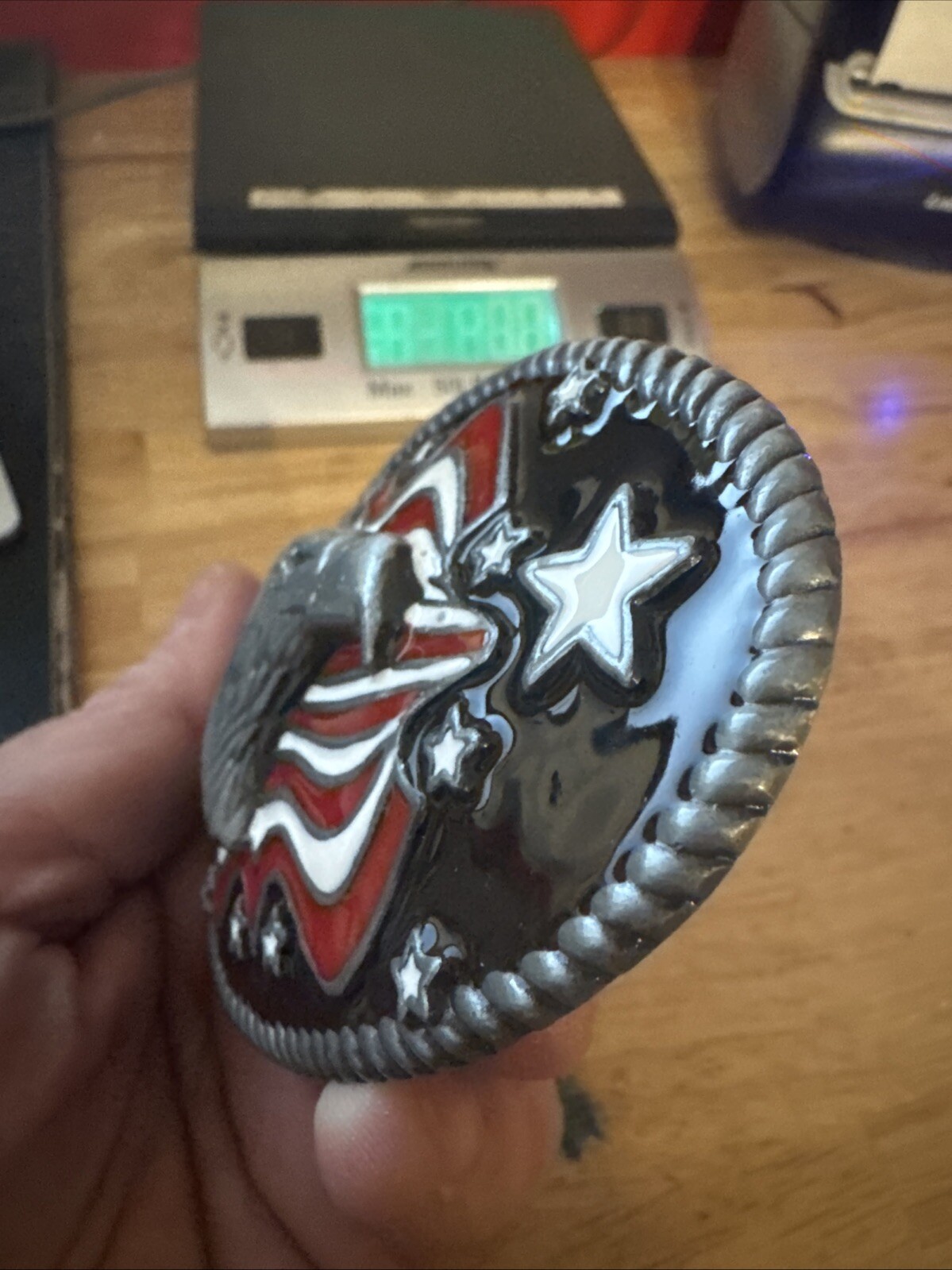 Bald Eagle Belt Buckle Cowboy Rodeo Collector Man Cave Americana Patriot HUGE