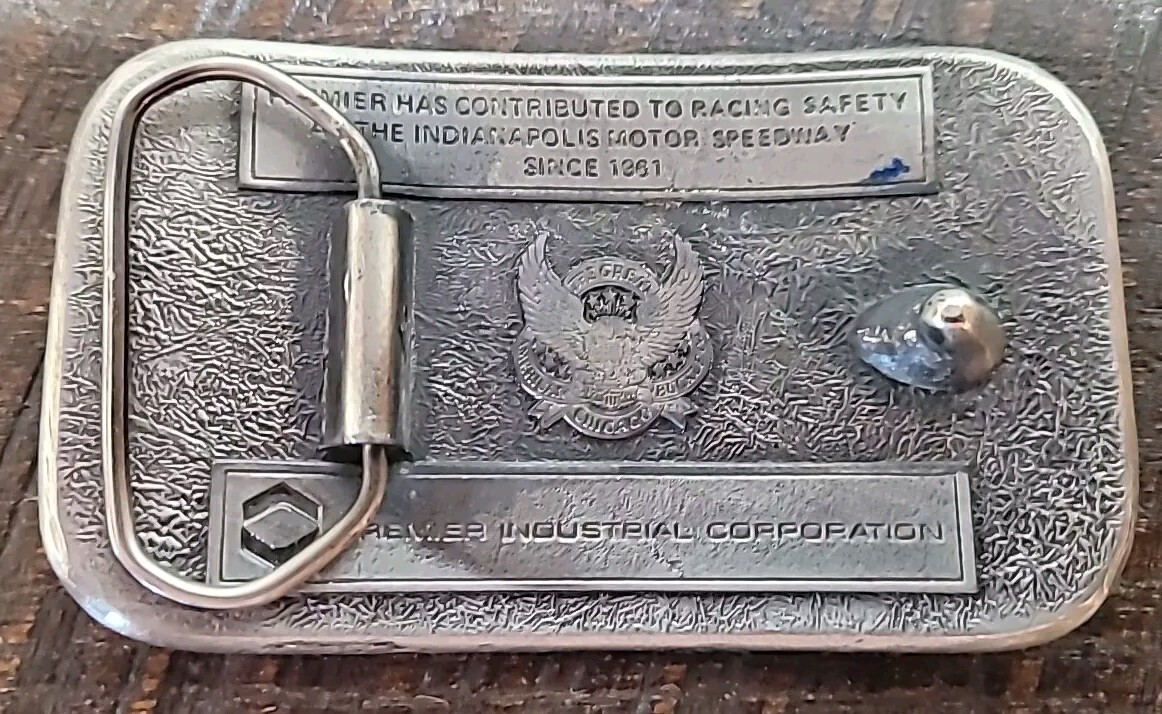 Vintage Indy 500 Belt Buckle By Premier Industrial Corporation