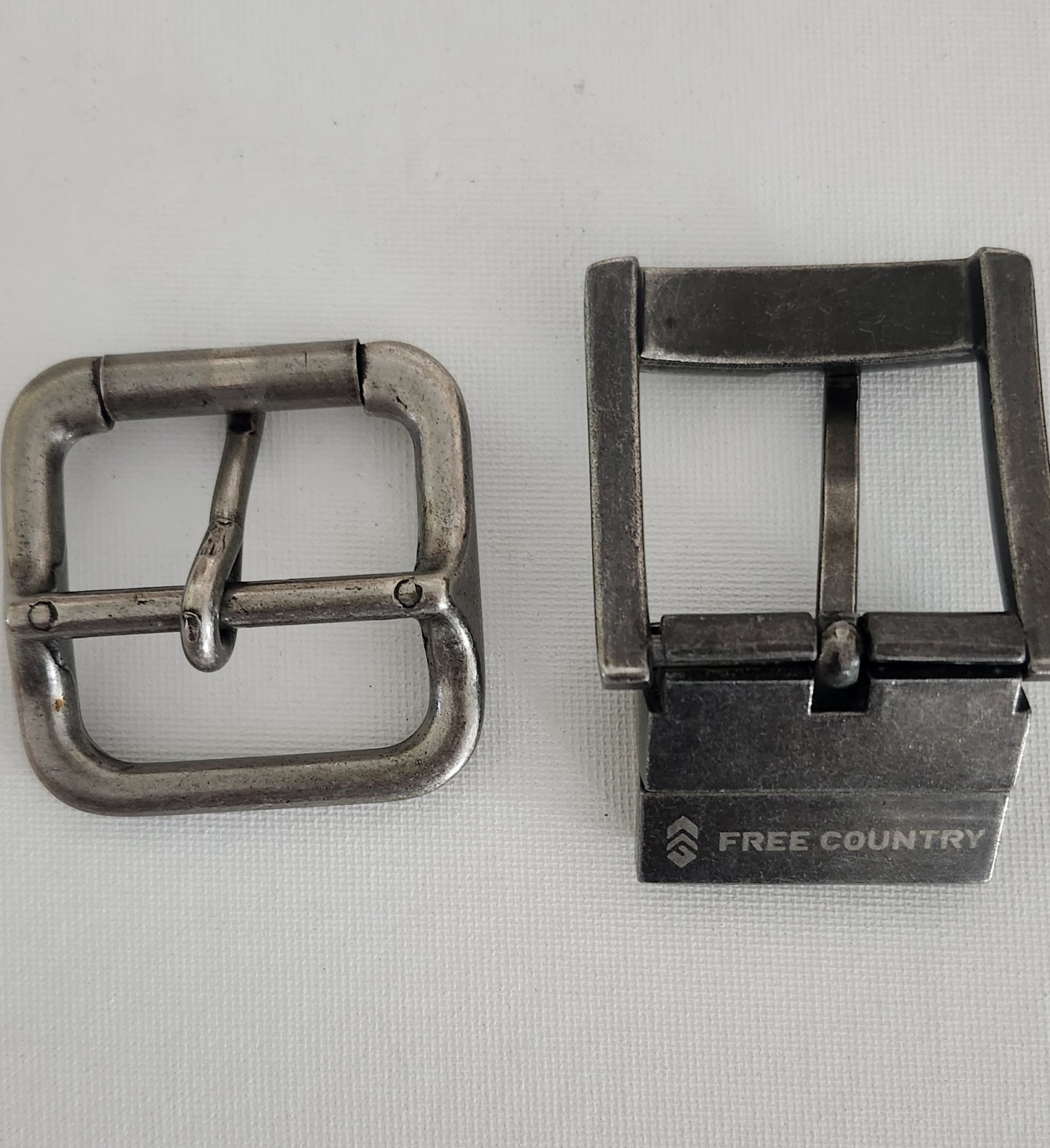 2 Plain Belt Buckle, Silver Color; Brass Color, Excellent Condition, 1.75&Prime; Belt