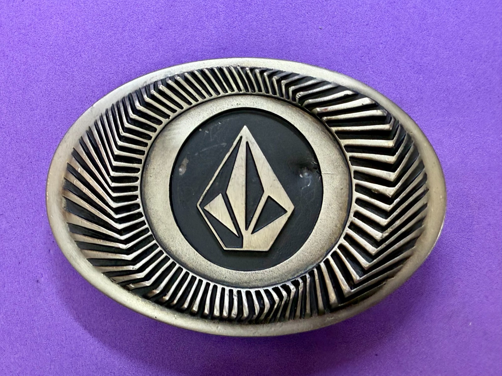 VOLCOM Apparel Company Diamond Logo 90&rsquo;s Metal Cast Original Promo Belt Buckle