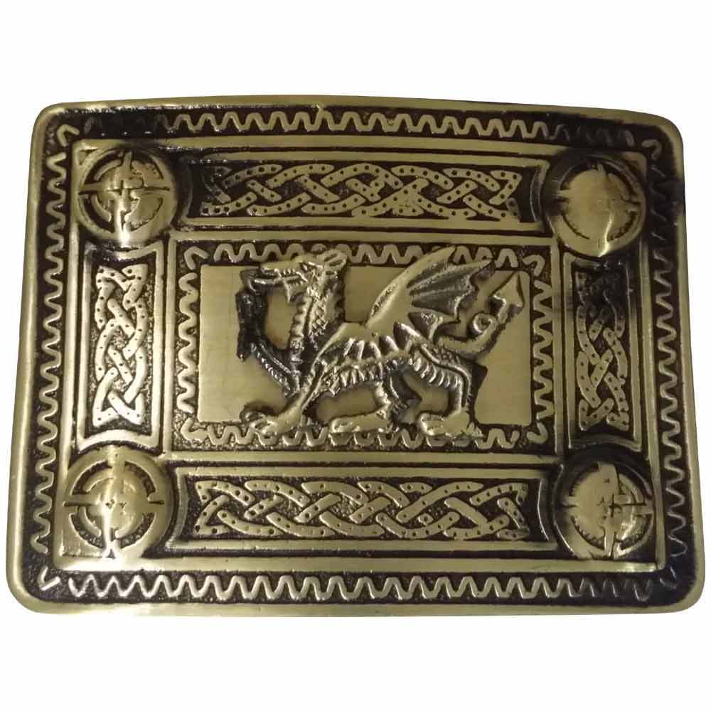 Men’s Scottish Kilt Belt Buckle Antique Finish Welsh Dragon Celtic Belts Buckles