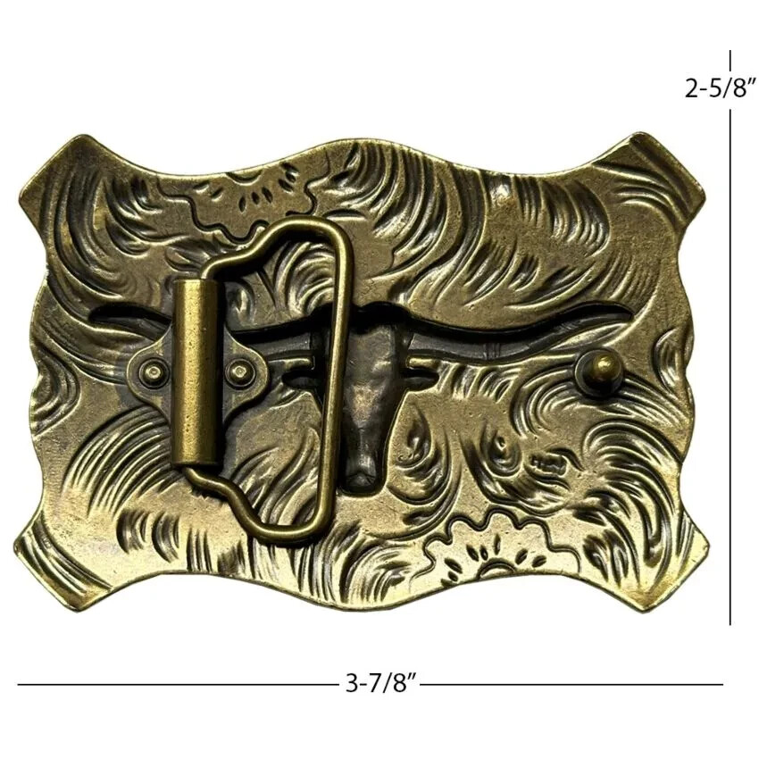 Bronze Gold Bull LONGHORN Western Belt Buckle Cowboy Rodeo buckle