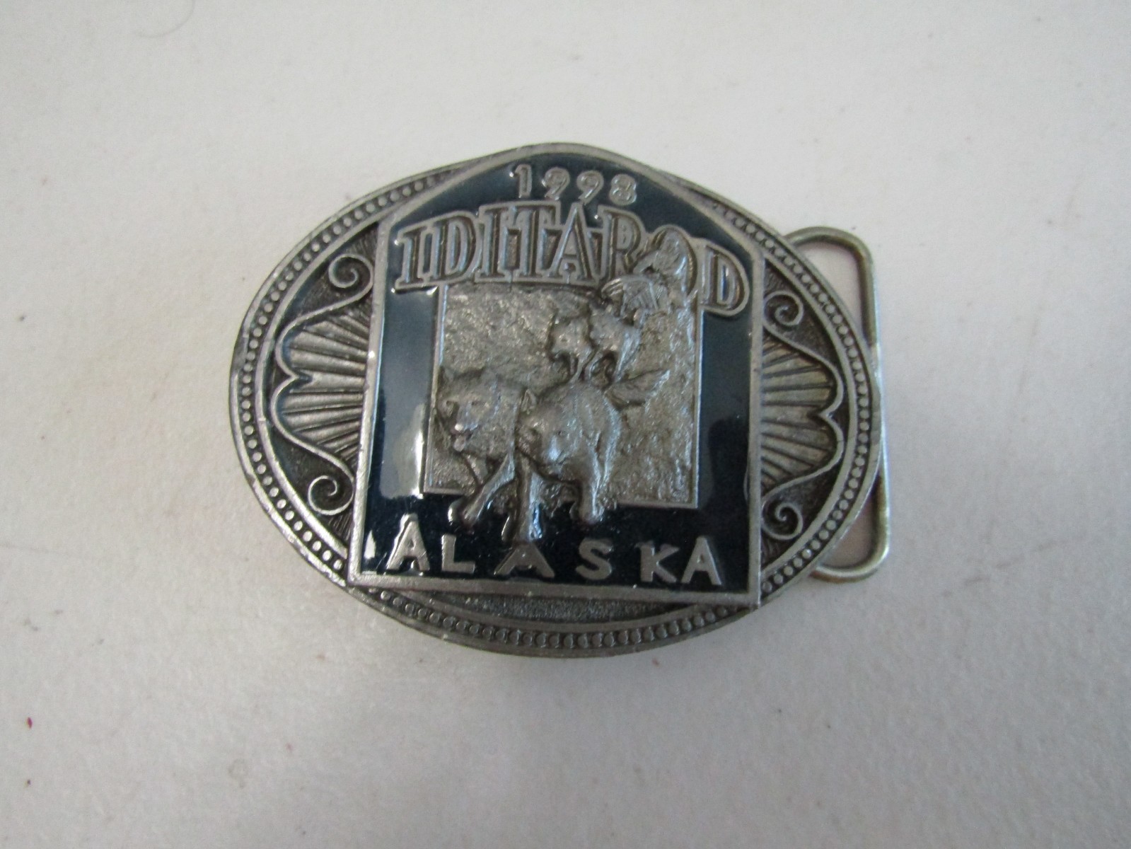 Vintage 1998 Official Trail Committee Iditarod Alaska Belt Buckle- Dogsled Race