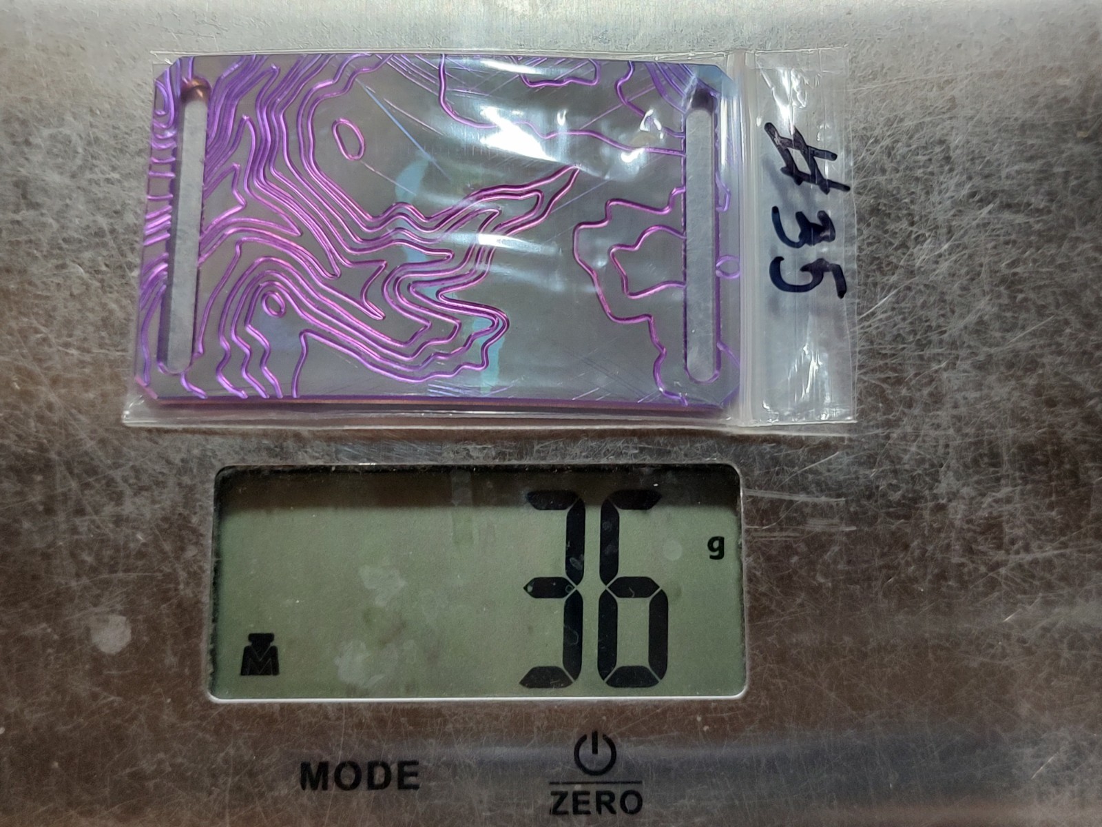 GRIP6 BELT BUCKLE – TITANIUM CONTOUR in PURPLE – WOMEN / MEN – 1.5 INCH WIDE