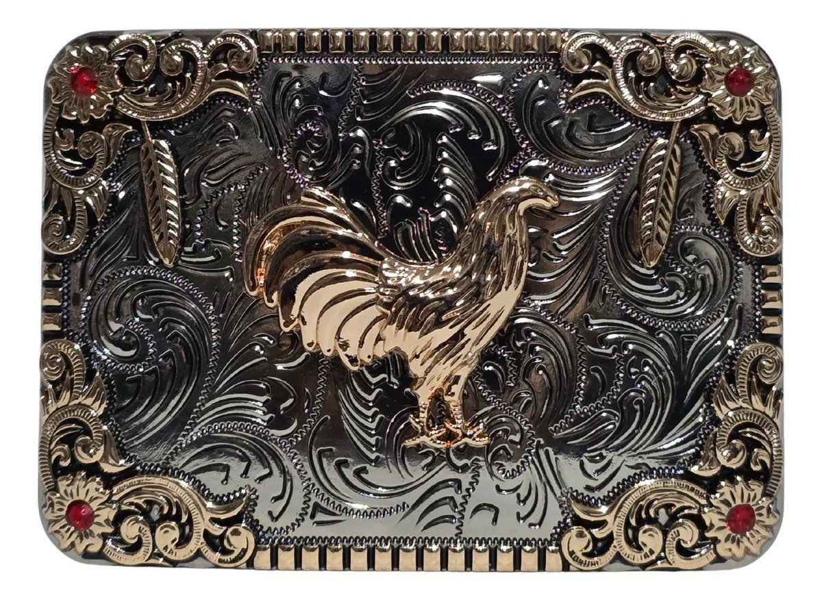 Mexican Gallo Chicken Charro Cowboy Belt Buckle Hebilla Vaquera Made In Mexico