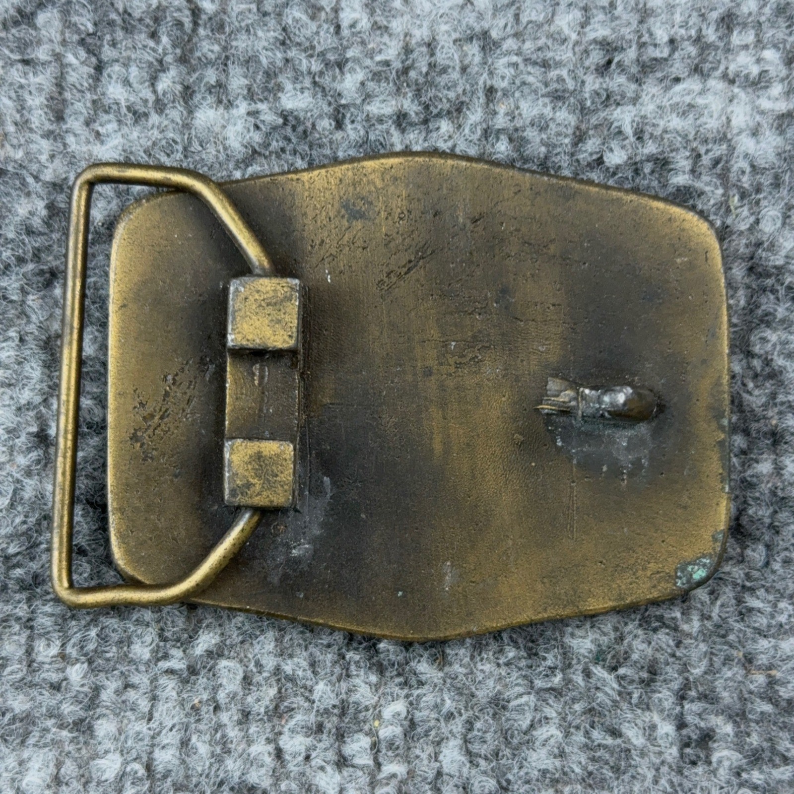 Vintage RN Registered Nurse Belt Buckle Brass Enamel Caduceus Medical Gift 2×3