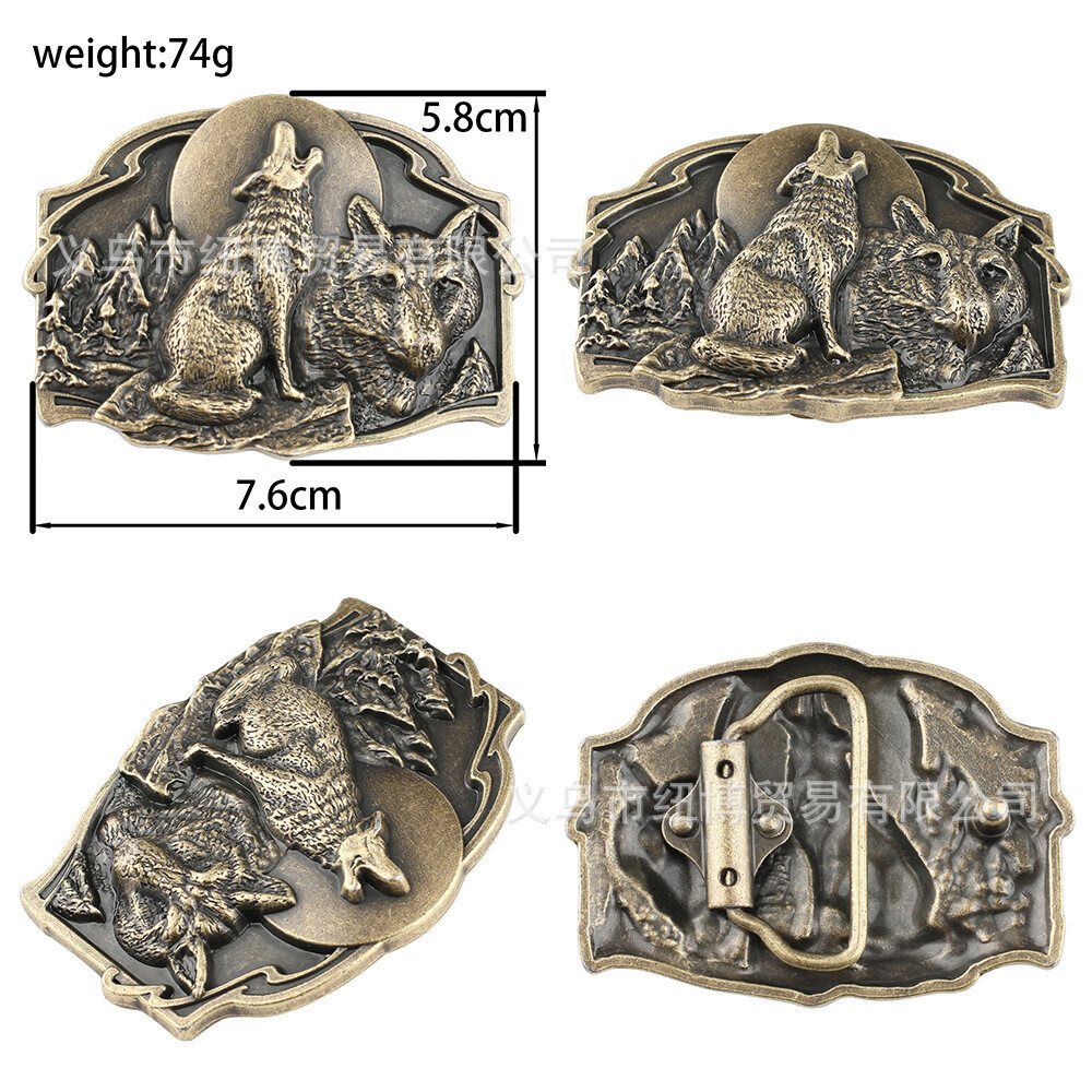 Wolf belt buckle for men&rsquo;s Western cowboy motorcycle riding