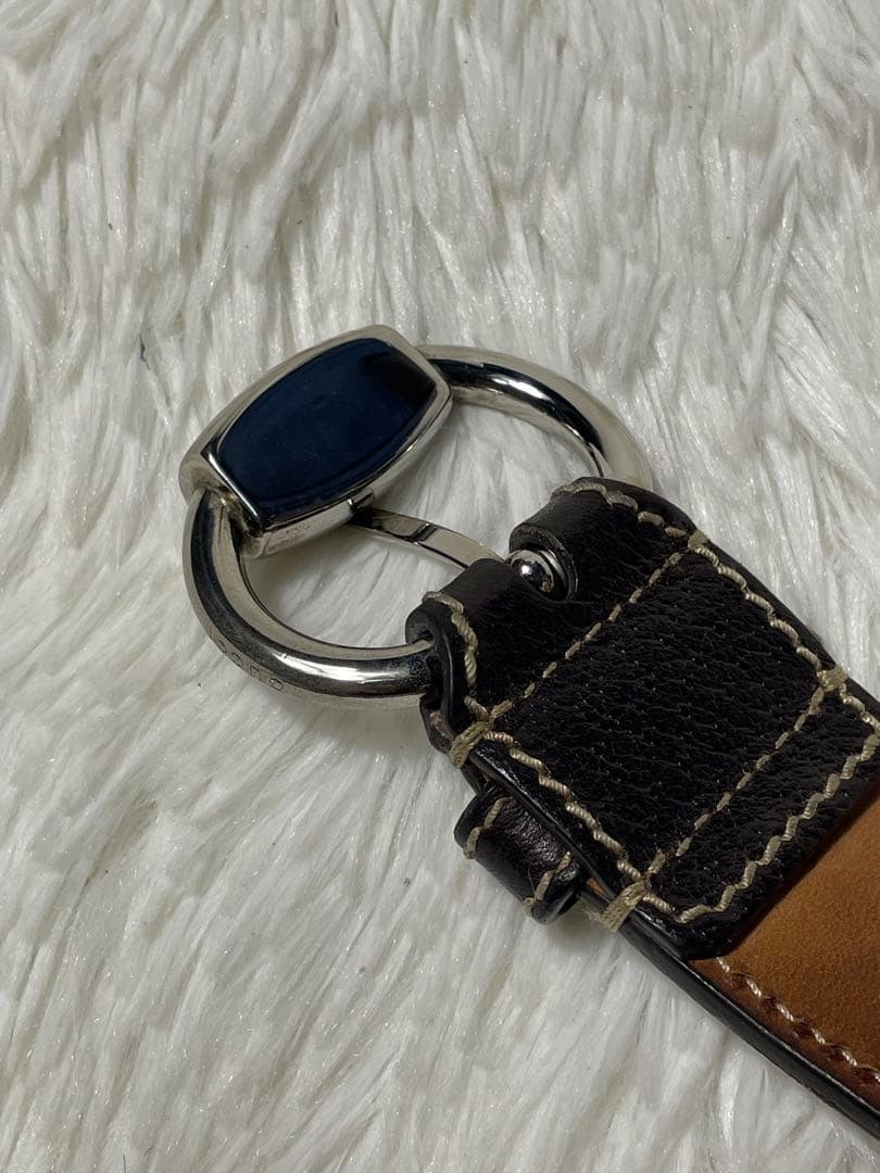 GUCCI Pre-Owned Gg Pattern Leather Belt Striped All Over Men&rsquo;S