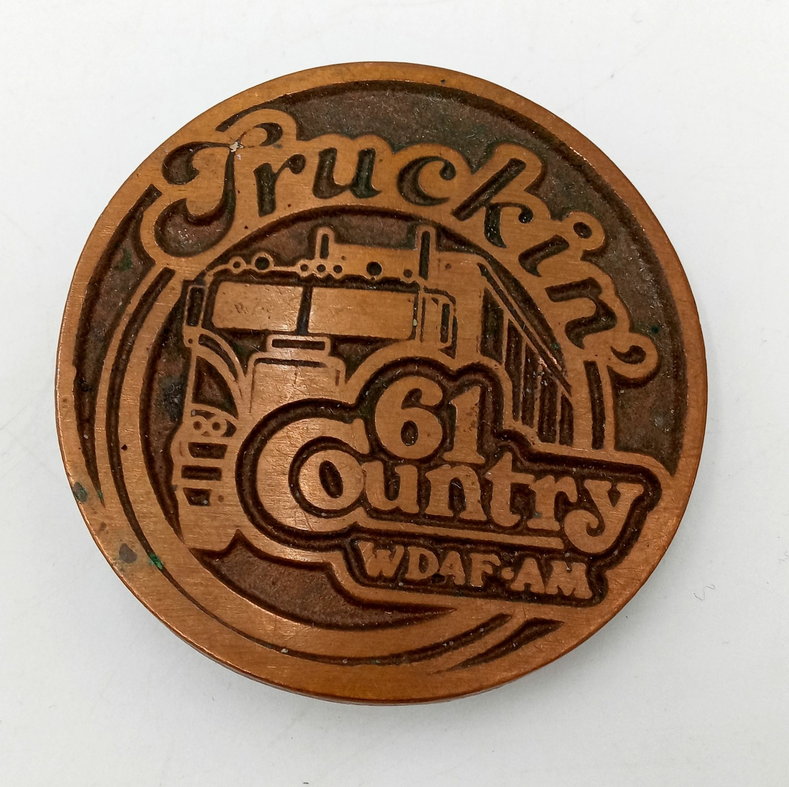 Truckin Radio Belt Buckle 61 WDAF AM Vintage Road Music Musician Western