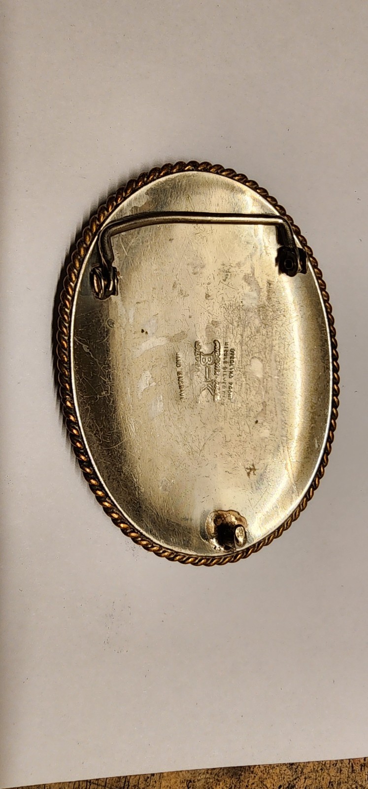 .925 Silver Front Vintage German Silver Western Belt Buckle Cowboy Roping