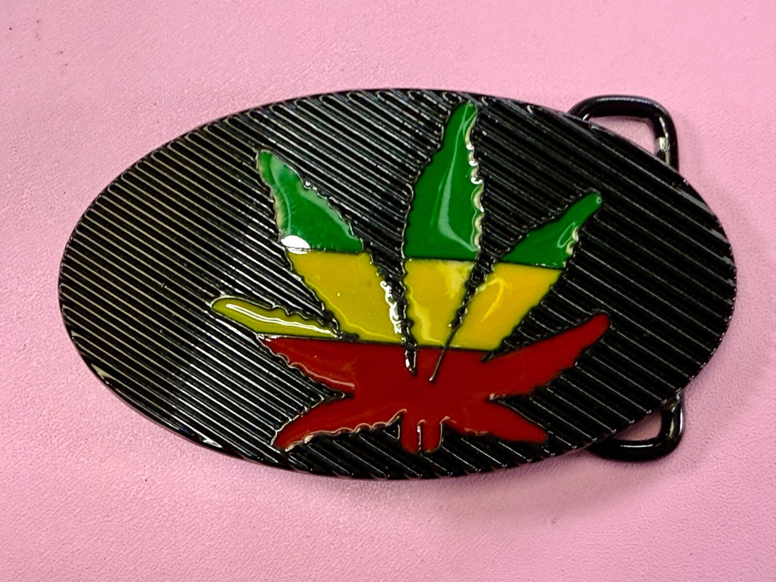 Rasta Colored Pot Marijuana CBD Weed Leaf Delta-283773 New Colorful Belt Buckle