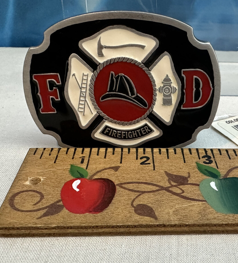 Buckle Bakery Fire Fighter Enamel Belt Color Buckle 1670 Made in USA