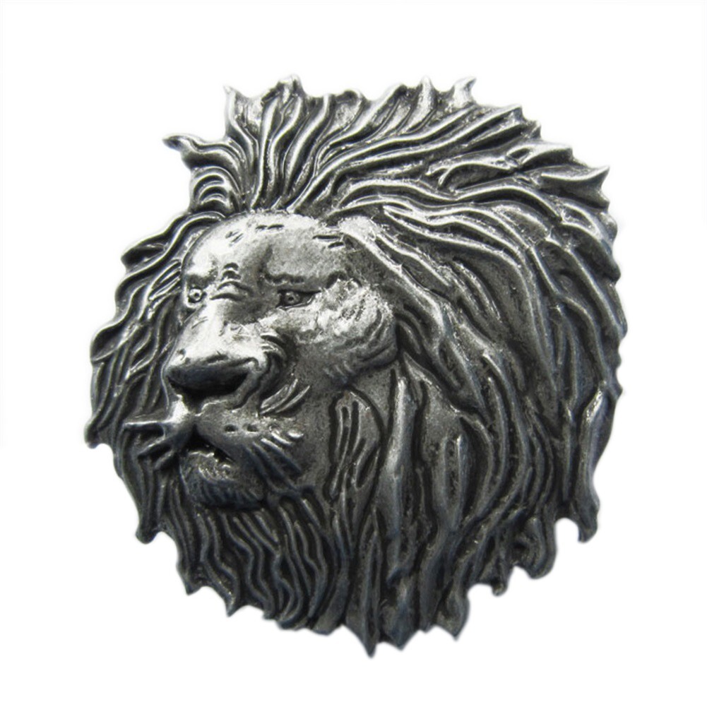 Vintage Distressed Lion Head Animal Wildlife Western Belt Buckle