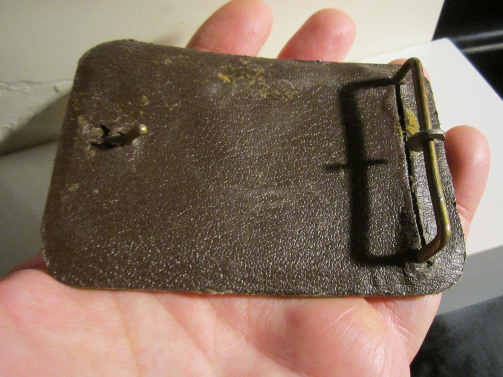 VINTAGE HAND TOOLED LEATHER BELT BUCKLE LARGE – GW-26