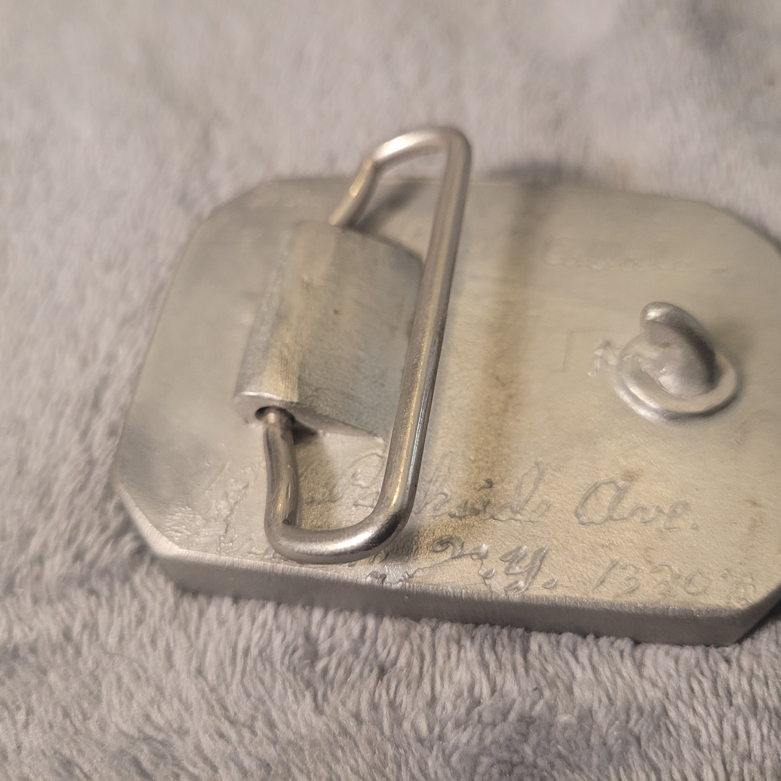 Vintage Bill Callahan Signed Bass Buckle Belt Wildlife in Pewter.