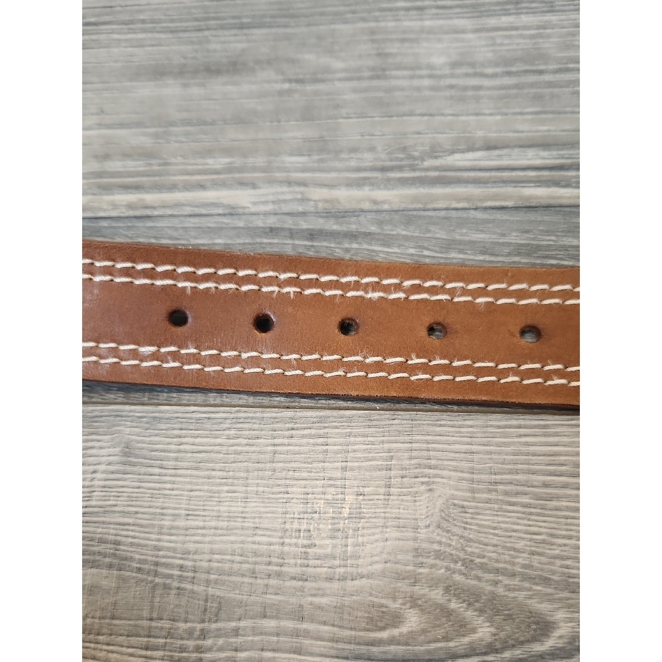 Men&rsquo;s Brown Leather Casual Belt with Silver Buckle Size XXL