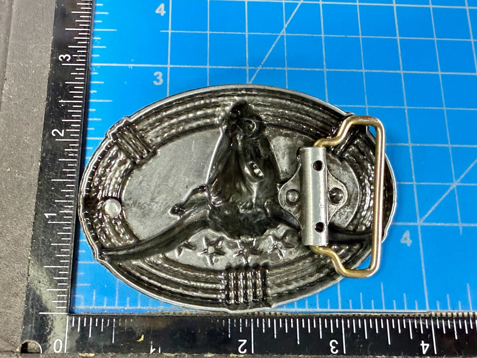 Texas Longhorn Cow Bull Head Steer Rope Border Rodeo Cowboy Belt Buckle