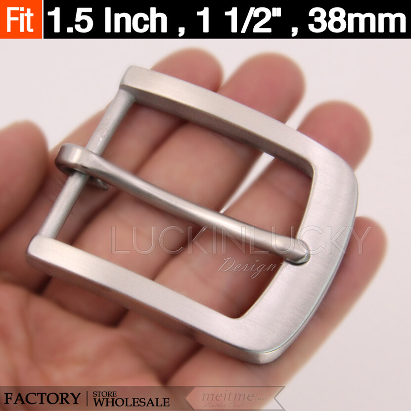 Stainless Steel Belt Buckle + Loop Set Men&rsquo;s/Women Pin Belt Buckle for 1.5&Prime;/38mm