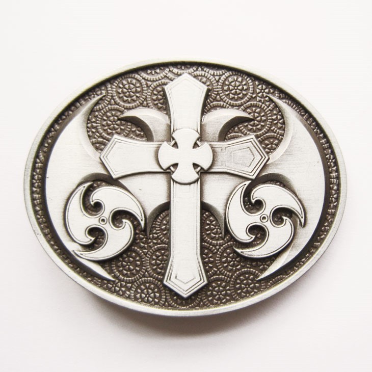 CELTIC CROSS IRISH SILVER MEDIEVAL GOTHIC BELT BUCKLE