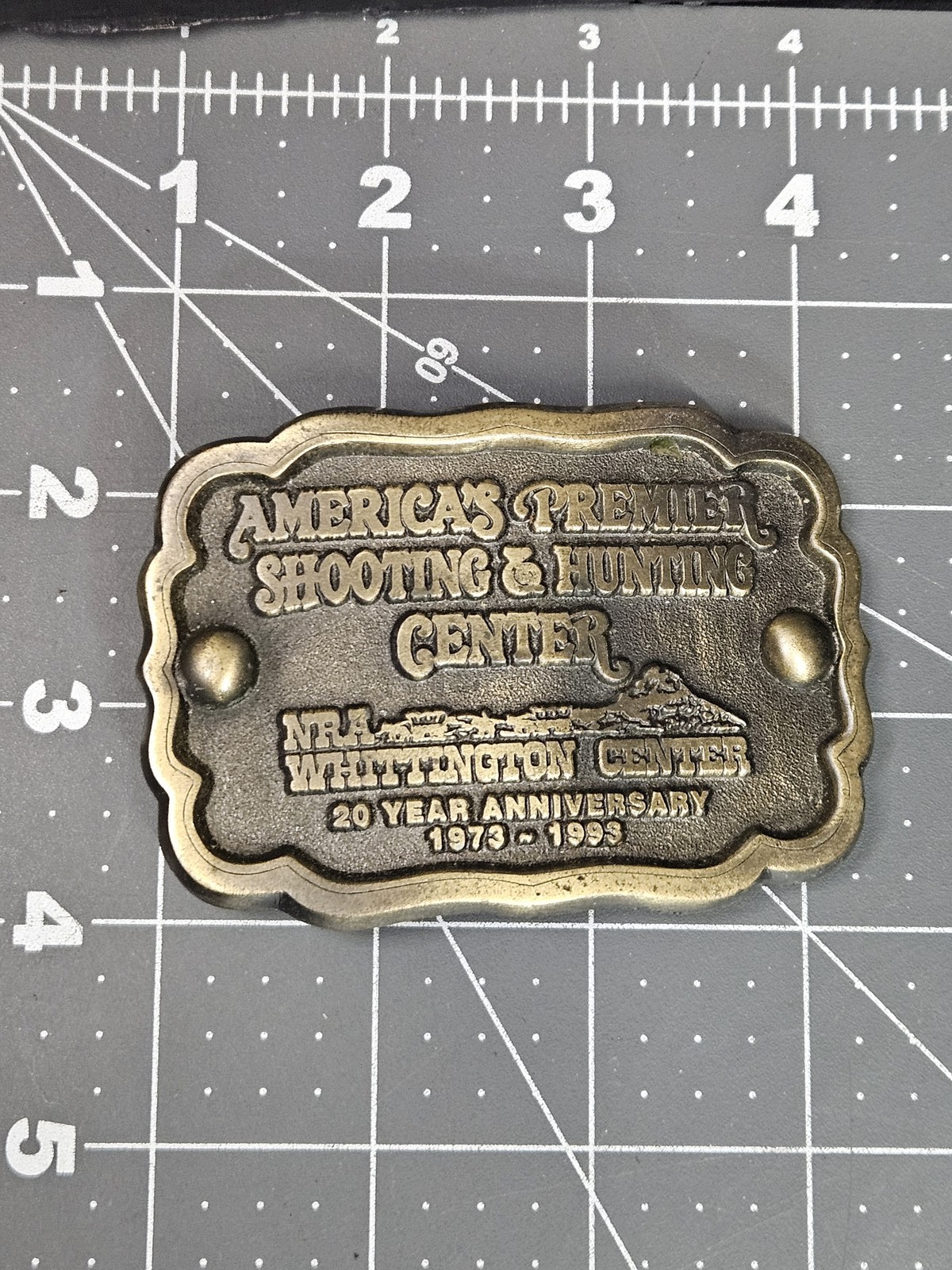 NRA Whittington Center Belt Buckle 20 Year Anniversary 1973-1993 USA Made