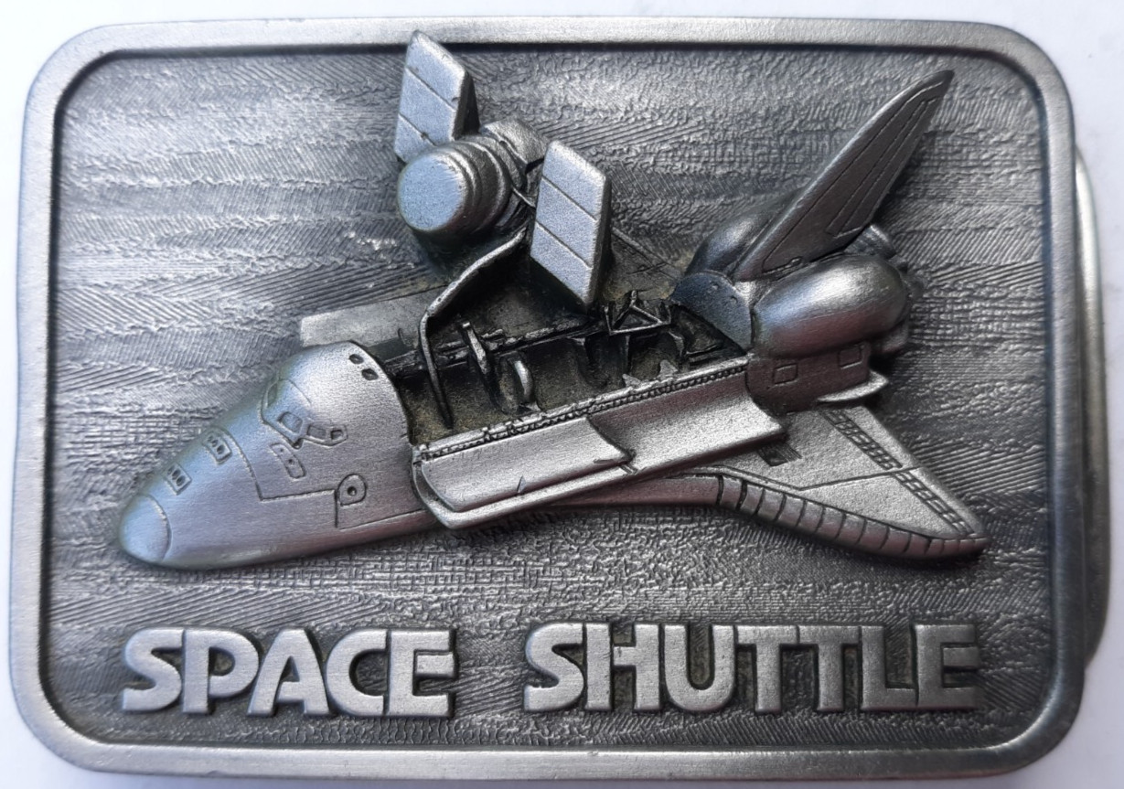 1980 belt buckle NASA Space Shuttle 3.25&Prime; long great condition unused