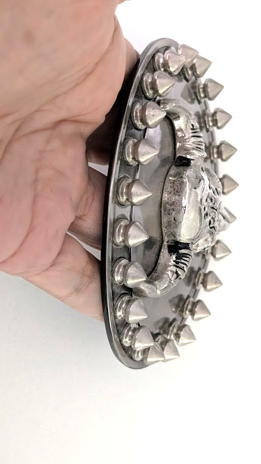 Lorn Horn Western ovan Smooth Edge Belt Buckle Stainless steel gothic punk style