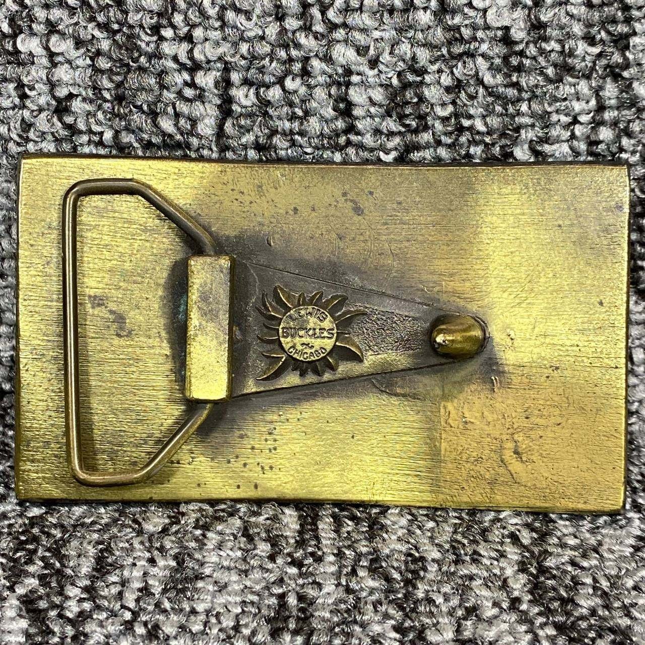 Vtg Winchester Repeating Arms Brass Belt Buckle Lever Action Rifle New Haven CT