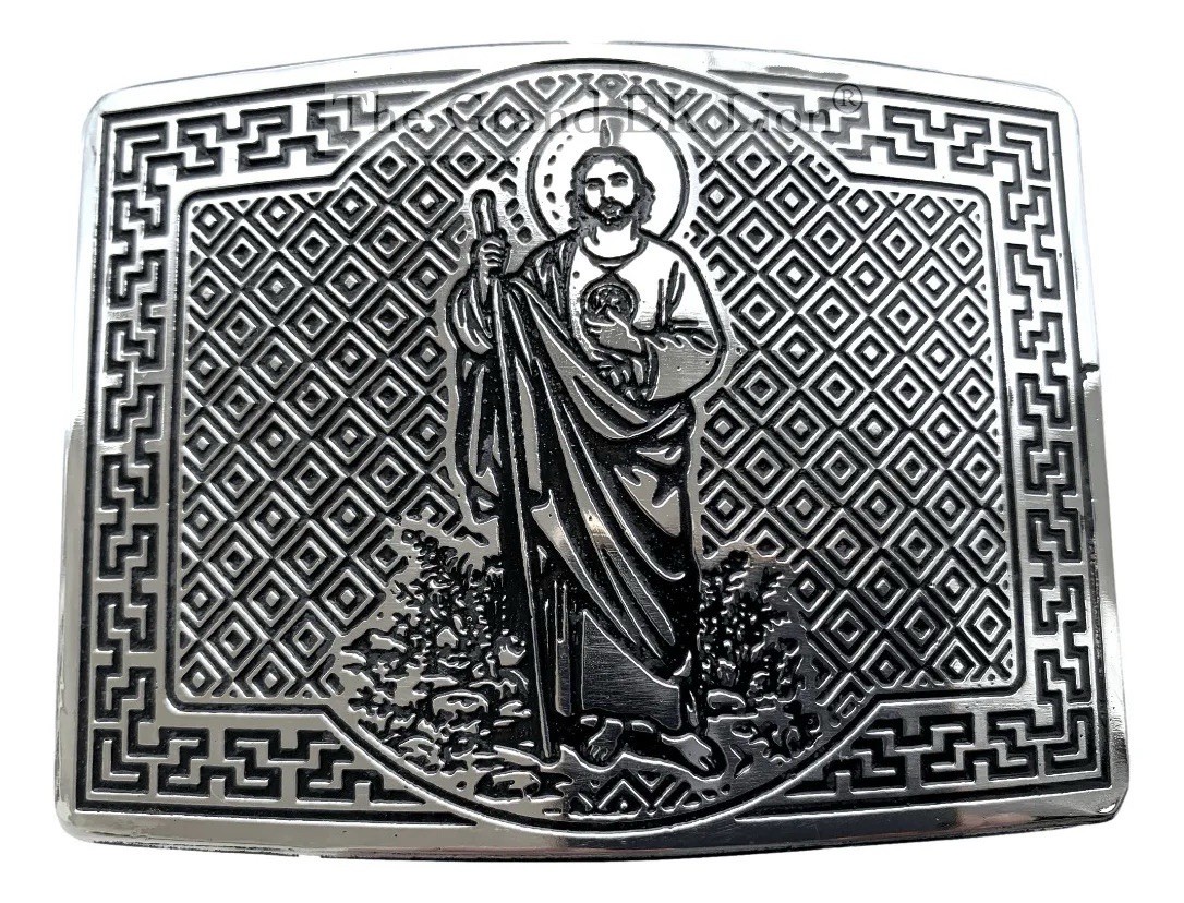 Mexican San Judas Charro Style Cowboy Belt Buckle Hebilla Vaquera Made In Mexico