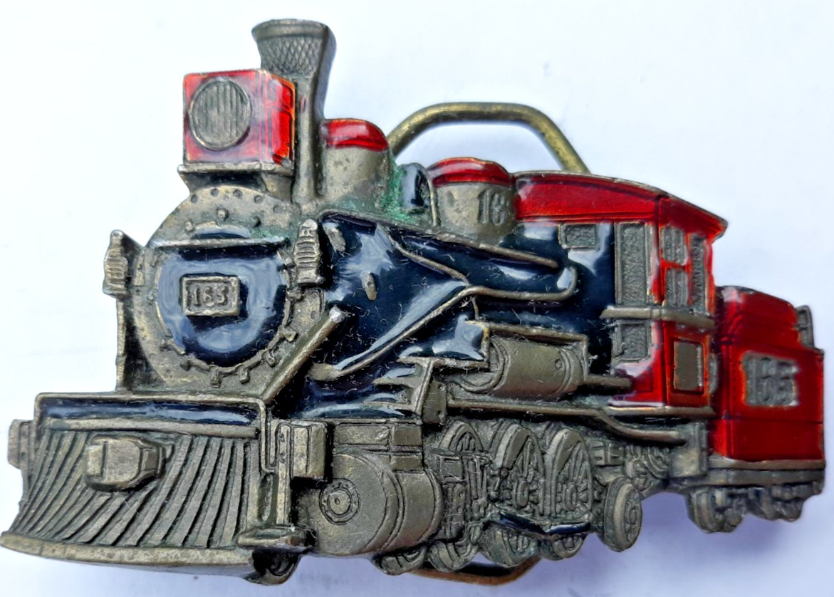 belt buckle 1981 Great American Buckle steam locomotive train engine 165
