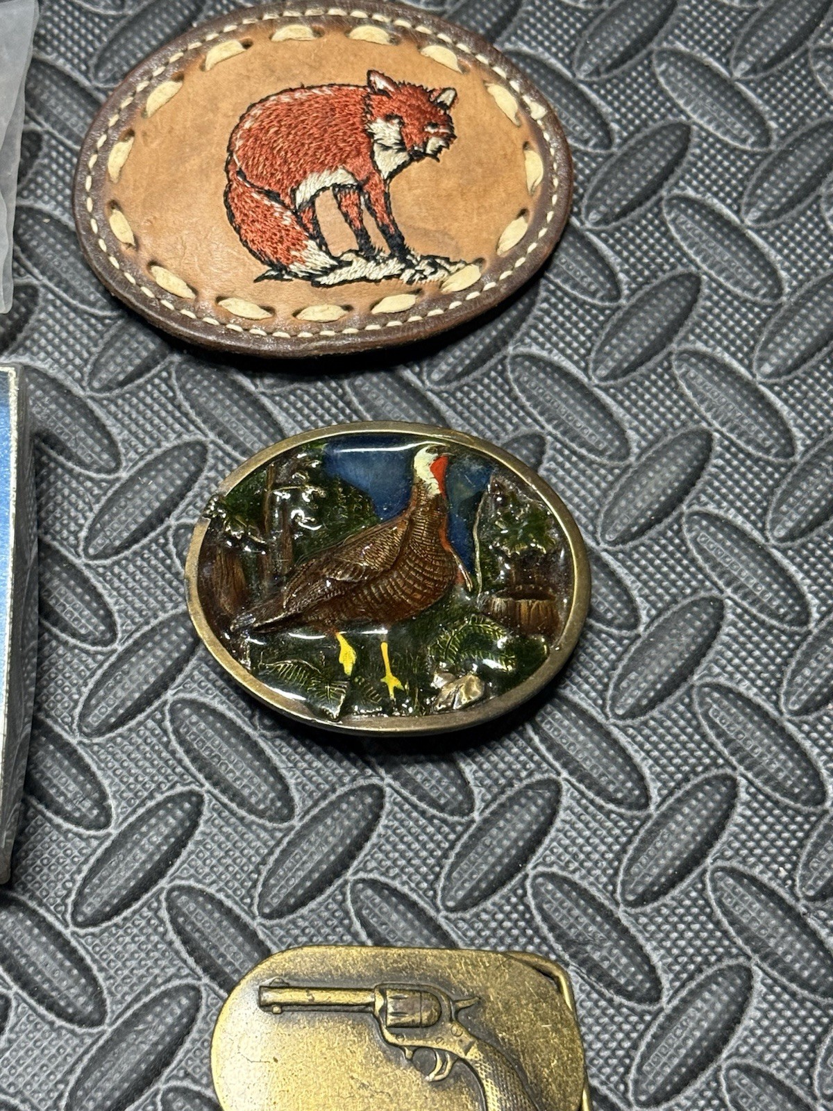 Fox Leather/Pheasant/Revolver/Western Gun Deer /Rifle/CrocodileBrass USA Buckles