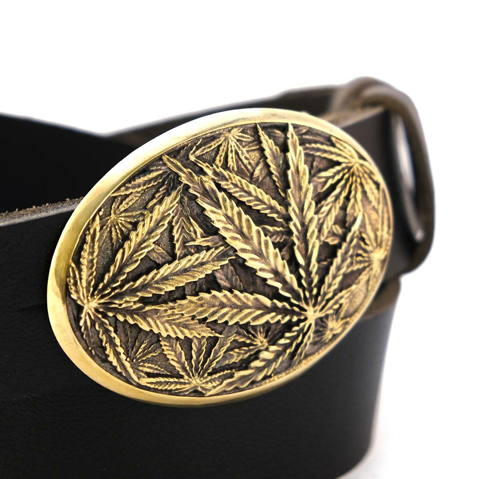 Cannabis leaf solid brass belt buckle, Marijuana Weed Leaf ganja Rasta buckle