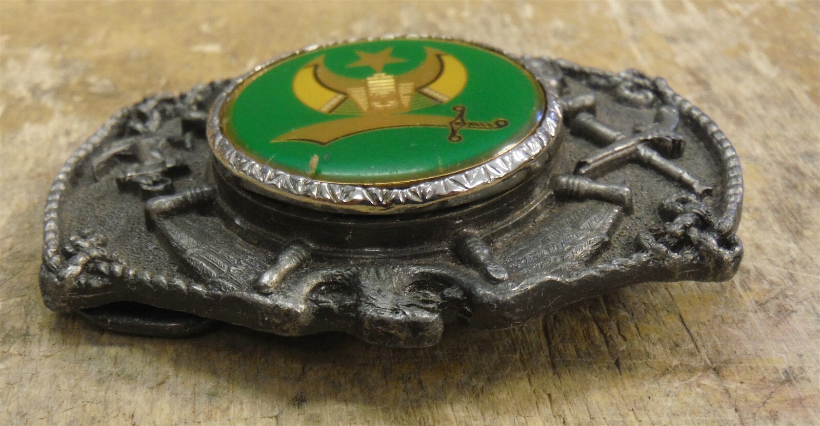Tanside DD151 • Egyptian Shriners Belt Buckle 3 3/8&Prime; X 2 1/2&Prime; FREE SHIP d55